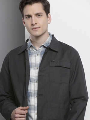 The Indian Garage Co. Men Solid Casual Grey Shirt