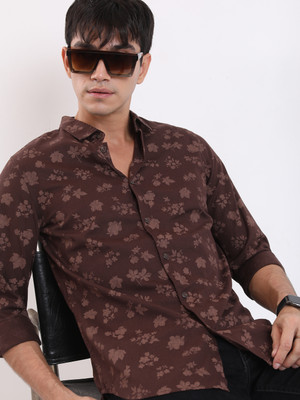 HIGHLANDER Men Printed Casual Brown Shirt