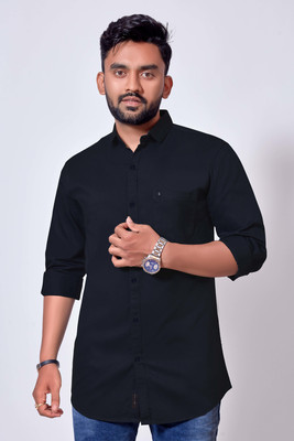 ISUEL FAB Men Solid Formal Blue Shirt