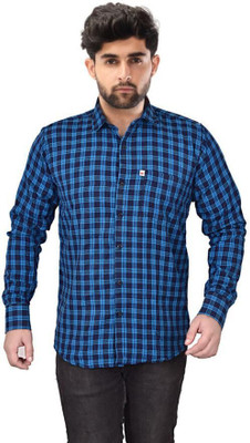 Shreyash Trend Men Solid Casual Blue Shirt