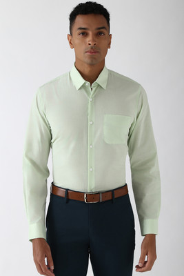 PETER ENGLAND Men Solid Formal Light Green Shirt