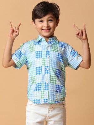 TALES & STORIES Baby Boys Printed Casual Blue Shirt