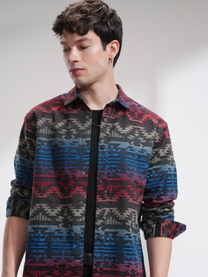 HIGHLANDER Men Self Design Casual Multicolor Shirt