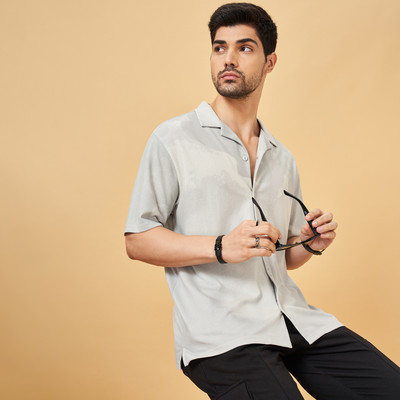 Street 808 by Pantaloons Men Solid Casual Pink Shirt