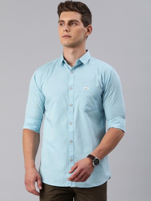 Majestic Man Men Self Design Casual Light Blue Shirt