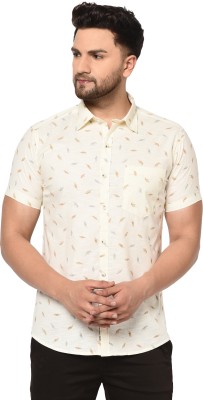 Apuesto Men Printed Casual Cream Shirt