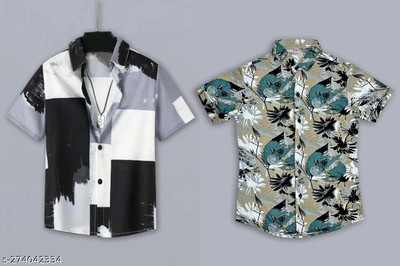 DARKMODE Boys Printed Casual Multicolor Shirt(Pack of 2)