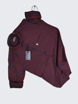 Marc Laurent Men Checkered Casual Red Shirt