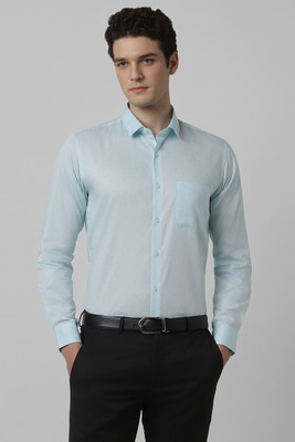 PETER ENGLAND Men Printed Formal Light Blue Shirt