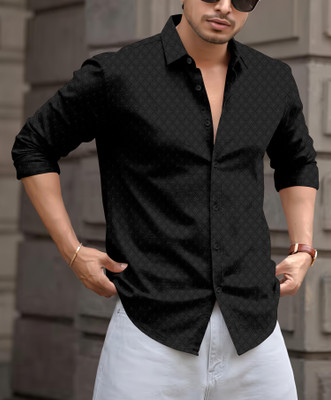 SOPANI Men Printed Casual Black Shirt