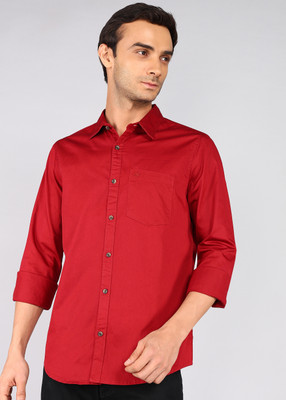 WROGN Men Solid Casual Red Shirt