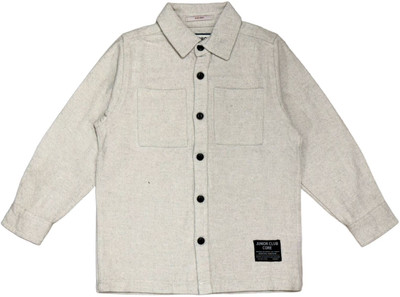 Junior Club Boys Solid Casual Beige Shirt