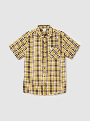 MAX Boys Checkered Casual Yellow Shirt