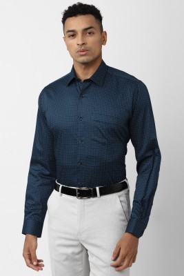 VAN HEUSEN Men Printed Formal Dark Blue Shirt