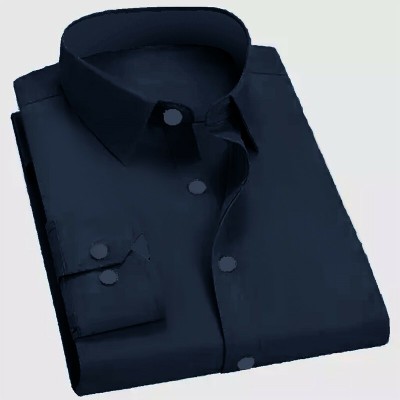 CHEAPSHIRTS Men Solid Formal Dark Blue Shirt