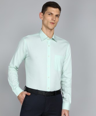 Raymond Men Self Design Formal Light Green Shirt