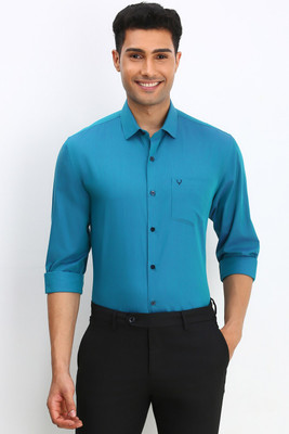 Allen Solly Men Self Design Formal Blue Shirt