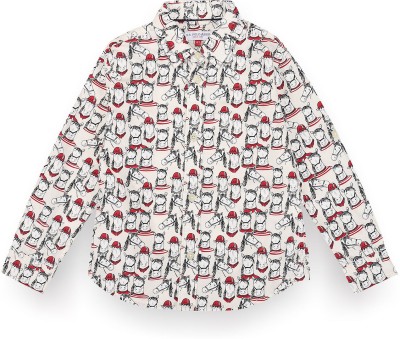 U.S. POLO ASSN. Baby Boys Printed Casual White, Red Shirt