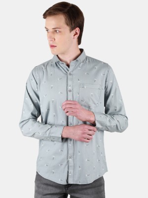 DUKE Men Printed Casual Grey Shirt