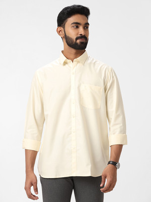 VIVEAGHAM Men Self Design Casual Cream Shirt