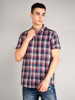 Tim Paris Men Checkered Casual Blue Shirt