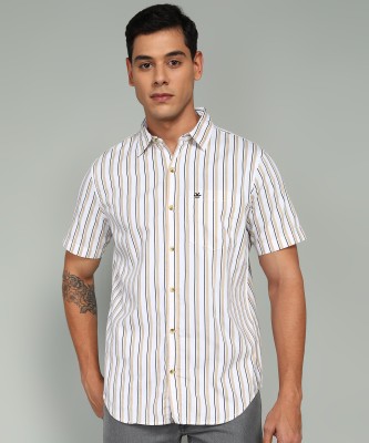 WROGN Men Striped Casual Beige Shirt