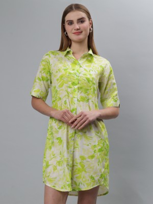 etraana Women Floral Print Casual Green Shirt