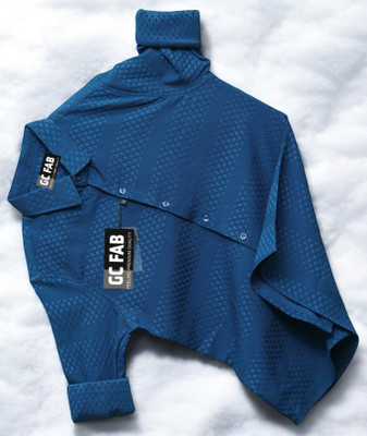 GC FAB Men Self Design Casual Blue Shirt
