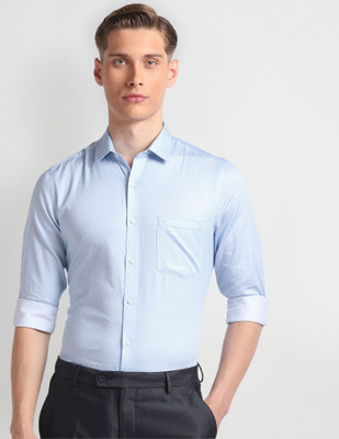 ARROW Men Printed Formal Blue Shirt