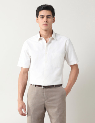 ARROW Men Checkered Formal Yellow Shirt