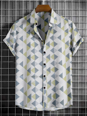 Arth Enterprise Men Printed Casual White Shirt