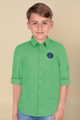 Allen Solly Boys Solid Casual Green Shirt