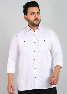 METRONAUT PLUS Men Solid Casual White Shirt