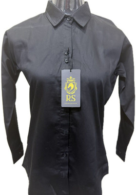 RS FASHION Women Solid Formal Black Shirt