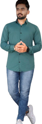 ARATIFASHIONN Men Solid Casual Green Shirt