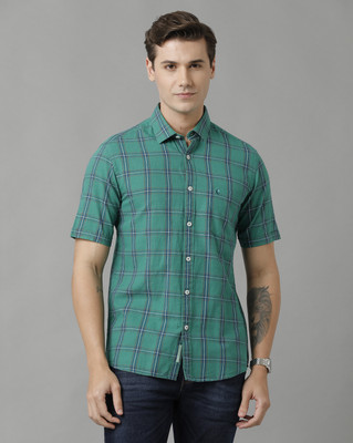 CAVALLO BY LINEN CLUB Men Checkered Casual Green Shirt