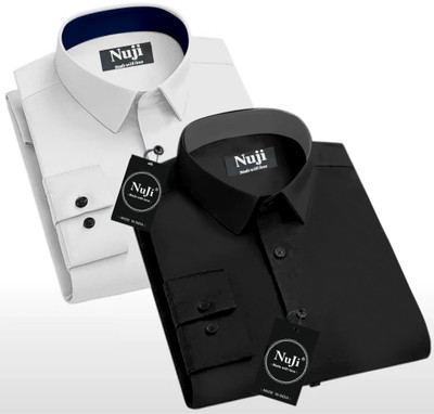 NuJi Men Solid Casual Multicolor Shirt(Pack of 2)