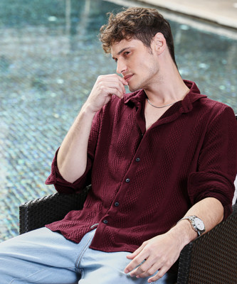 CAMPUS SUTRA Men Printed Casual Red Shirt