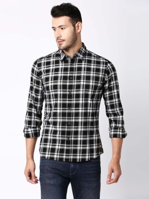 Pepe Jeans Men Checkered Casual Black Shirt