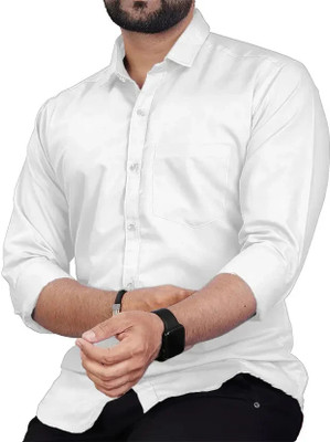 UWR Men Solid Casual White Shirt