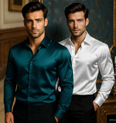 FABDECK Men Printed Party Maroon, Dark Green Shirt(Pack of 2)