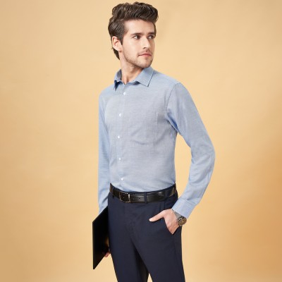 Byford by Pantaloons Men Solid Formal Blue Shirt