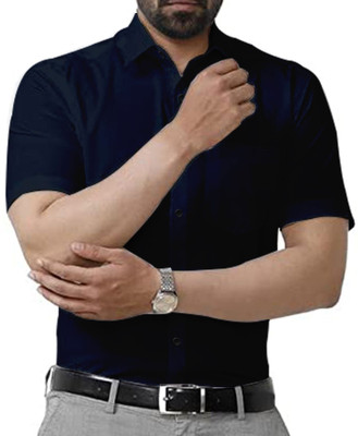 Binayak Men Solid Casual Black Shirt