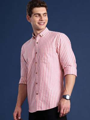 Mast & Harbour Men Striped Casual Red, White Shirt