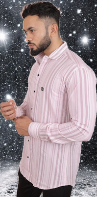 GCFAB Men Checkered Casual Pink Shirt