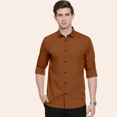 Divyanshi Enterprises Men Self Design Casual Brown Shirt