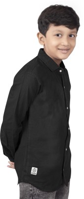 BR OUTF Boys Solid Casual Black Shirt