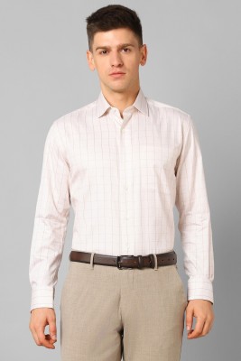 LOUIS PHILIPPE Men Checkered Formal White, Brown Shirt