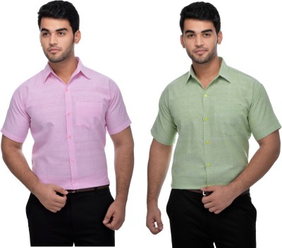 DESHBANDHU KHADI Men Solid Formal Multicolor Shirt(Pack of 2)