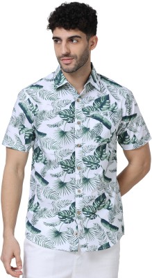 The Formal Club Men Printed Casual Green Shirt